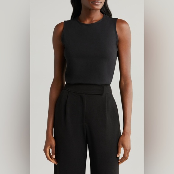 Halogen Black Crew Neck Tank Top - Classic Essential - Size Small - Picture 1 of 10